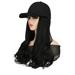 Baseball Cap With Hair Extensions Long Curly Hairstyle Adjustable Removable Wig Hat 17.7inch For Woman Girl