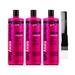 Sexy Hair Vibrant Rose & Almond Oil Sulfate - Free Color Lock Conditioner (33.8 oz) with SLEEKSHOP Teasing Comb Pack of 3