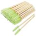 100 Pack Eyelash Mascara Wands Disposable Eco-friendly Bamboo Handle Makeup Brushes Eye Lash Extension Tool Kit (Green)