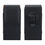 Phone Belt Holder Case for 6.3-6.5 Cell Phones Vertical Grain Leather Phone Belt Pouch Black 6.9 x3.3 x0.5