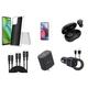 Accessories Bundle for Motorola Moto G Stylus 5G 2023 - Flexible TPU Shockproof Protection Case (Carbon Fiber) Screen Protector Earbuds Car Charger Wall Charger USB Cables (3ft 6ft 10ft)