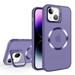 Dteck for Apple iPhone 15 with Camera Stand Case Military Grade Shockproof Built-in Camera Lens Protector Compatible with Magsafe Matte Magnetic Slim Rugged Cover purple