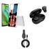 Accessories Bundle for Motorola Moto G Stylus 5G 2023 - Flexible TPU Shockproof Protection Case (American Skull) Wireless Earbuds 15W Fast Charging USB-C Car Charger