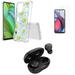 Accessories Bundle for Motorola Moto G Stylus 5G 2023 - Flexible TPU Shockproof Protection Case (Daisies) Screen Protector Premium Wireless Earbuds TWS with Charging Case