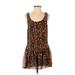 Mink Pink Casual Dress - DropWaist: Orange Leopard Print Dresses - Women's Size Small