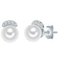 Valero Pearls - Perlen-Ohrstecker Sterling Silber Zirkonia Süßwasser-Zuchtperle in Silber Ohrringe Damen