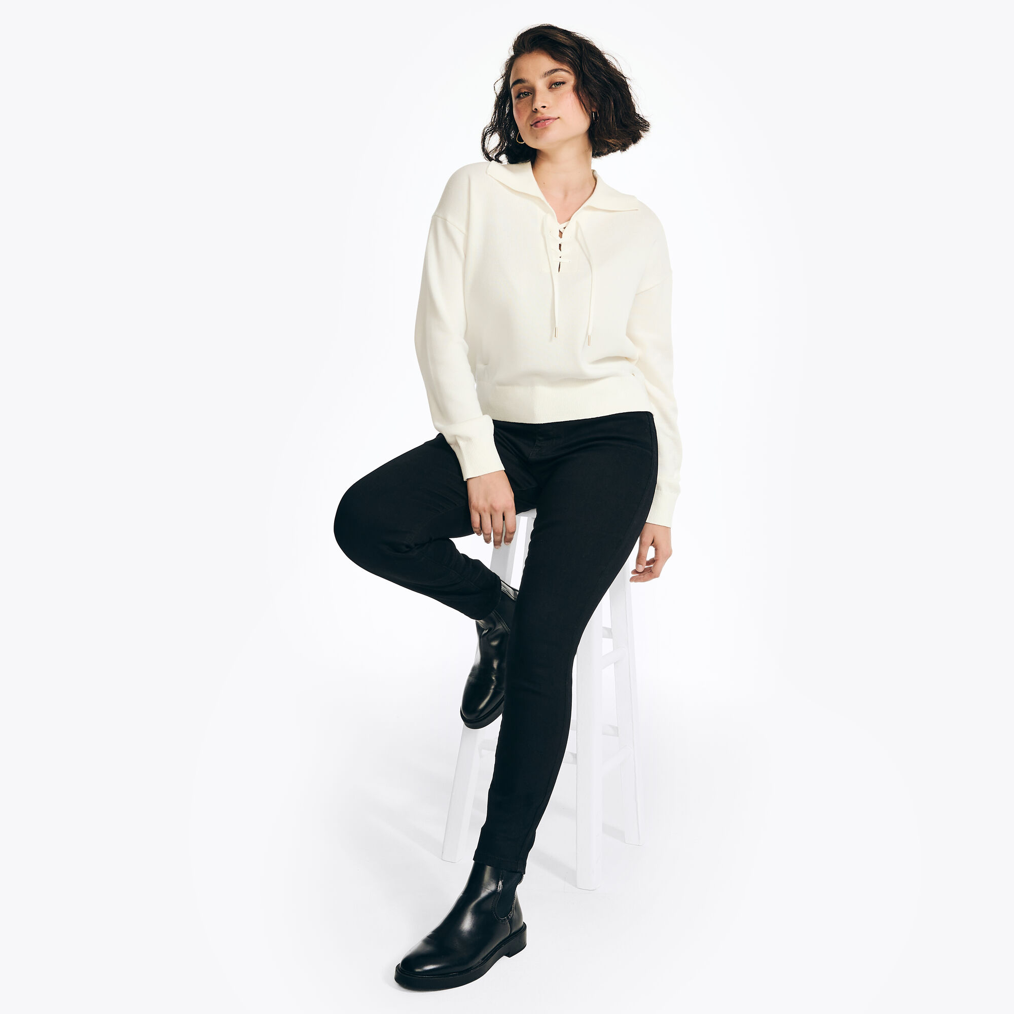 Nautica Women's True Flex High-Rise Curvy Fit Skinny Denim 018 (True Black), 25