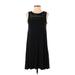 Ann Taylor LOFT Casual Dress - A-Line Crew Neck Sleeveless: Black Print Dresses - Women's Size 2X-Small Petite