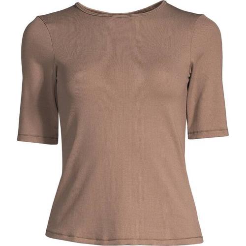 CASALL Damen Shirt Rib Tee, Größe 38 in Braun