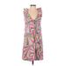 Melly M Casual Dress - Shift V-Neck Sleeveless: Pink Dresses - Women's Size 4