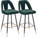 Balight Color 29.5" Stool Upholstered/Velvet/Metal in Green | 40.8 H x 17.7 W x 16.9 D in | Wayfair GWL19W114341618-191