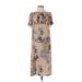 Zara Casual Dress: Tan Floral Motif Dresses - Women's Size Small