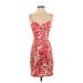 Aqua Casual Dress - Bodycon: Red Print Dresses - Women's Size Small