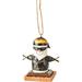 The Holiday Aisle® Larned Biker Snowman Hanging Figurine Ornament, Resin in Black/White | 3 H x 2.5 W x 2 D in | Wayfair