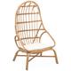 Fauteuil œuf en rotin avec coussin d'assise. Padang. l 74 x p 74 x h 140cm - Naturel