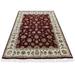 Shahbanu Rugs Mahogany Red, Wool and Silk, Rajasthan Design, Hand Knotted, Oriental Rug (5'1" x 7'1") - 5'1" x 7'1"