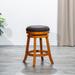 24" Counter Bar Stool, Natural Finish Fabric Seat