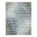 Shahbanu Rugs Gray and Blue, Wool and Silk, THE HONEYCOMB Award Winning Design, Hand Knotted, Oriental Rug (8'0" x 9'10")