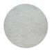 Shahbanu Rugs Platinum Gray, Hand Knotted, Modern Design, Hand Spun Undyed Natural Wool, Round Oriental Rug (9'9" x 9'9")