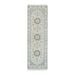 Shahbanu Rugs Powder White Hand Knotted Nain with Center Medallion Flower Design 250 KPSI Wool Runner Oriental Rug (2'6" x 8'2")