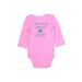 Child of Mine by Carter's Long Sleeve Onesie: Pink Print Bottoms - Size 0-3 Month