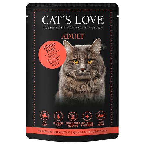 12x 85g Rind pur Cat's Love Katzenfutter nass