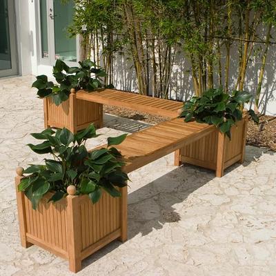 Teak Planter Bench Set