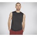 Skechers Men's Apparel On the Road Muscle Tank Top | Size Medium | Black/Charcoal | Polyester