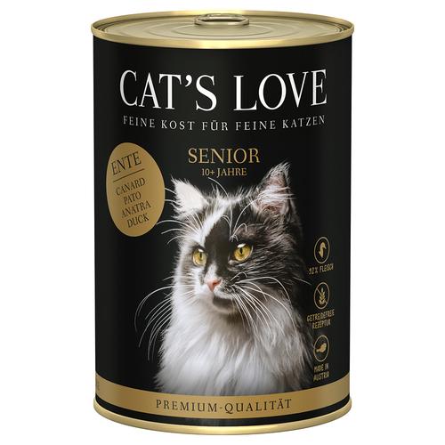 24x 400g Cat's Love Senior Ente Katzenfutter nass