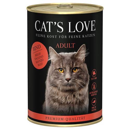12x 400g Cat's Love Rind pur Katzenfutter nass