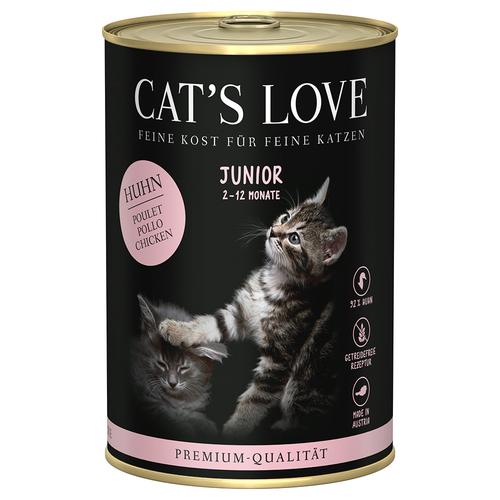 12x 400g Cat's Love Junior Huhn Katzenfutter nass