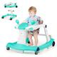 GYMAX Baby Walker, 2 in 1 Foldable Toddler Push Along Walker with Music, Lights and Wheels, Height & Speed Adjustable Infant Learning to Walk Activity Center (Green)
