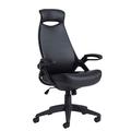 DAMS Tuscan high back managers chair with head support - black faux leather