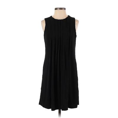 Calvin Klein Casual Dress - A-Line Crew Neck Sleeveless: Black Solid Dresses - Women's Size P
