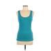 FILA Active Tank Top: Blue Solid Activewear - Women's Size Medium