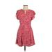 Banana Republic Factory Store Casual Dress - A-Line Keyhole Short sleeves: Pink Dresses - Women's Size 2