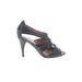 Modern Vintage Heels: Slip-on Stilleto Cocktail Party Black Solid Shoes - Women's Size 36 - Open Toe