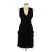 Calvin Klein Casual Dress - Party Plunge Sleeveless: Black Print Dresses - Women's Size 6