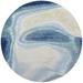 Blue/Gray 36 x 36 x 0.25 in Area Rug - Bokara Rug Co, Inc. Abstract Hand-Knotted Round 3' /Silk Area Rug in Blue/Ivory/Silver Silk/ | Wayfair