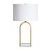 Everly Quinn Metal Table Lamp Linen/Metal in White/Yellow | 26.5 H x 5.75 W x 3.5 D in | Wayfair AE681CF4F9BA44249DF81CDDC35B271B