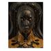 Everly Quinn Close-Up Black & Gold African Goddess V - African American Woman Print on Natural Pine Wood Metal in Black/Brown | Wayfair