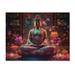 Bungalow Rose Starlight Buddha I - Religious Landscape Print on Natural Pine Wood in Brown/Red | 10 H x 20 W x 0.78 D in | Wayfair