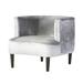 Barrel Chair - Mercer41 Ganelle 35.5" Wide Barrel Chair Velvet/Fabric in Gray/White | 28.5 H x 35.5 W x 32 D in | Wayfair