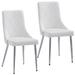 Orren Ellis Yushica Metal Side Chair Dining Chair Faux Leather/Upholstered/Metal in White | 37 H x 18 W x 22 D in | Wayfair