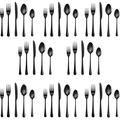 Red Barrel Studio® Stainless Steel Flatware Set - Service for 8 Stainless Steel in Black | Wayfair E8C6AC9DF594436F9D71C67A49267AA0
