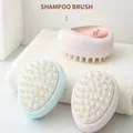 Brosse de massage en silicone pour cuir chevelu sec et gras shampooing douche épurateur tête