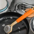 Brosse de lavage de vaisselle multifonctionnelle avec poignée élimination des taches poêle pot