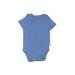 Baby Gap Short Sleeve Onesie: Blue Solid Bottoms - Size 0-3 Month