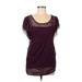 Jessica Simpson Casual Dress - Shift Scoop Neck Short sleeves: Purple Dresses - Women's Size Medium