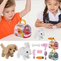 Jouet en peluche électrique pour enfants lapin et chien Kit avec nourriture animale jouet en